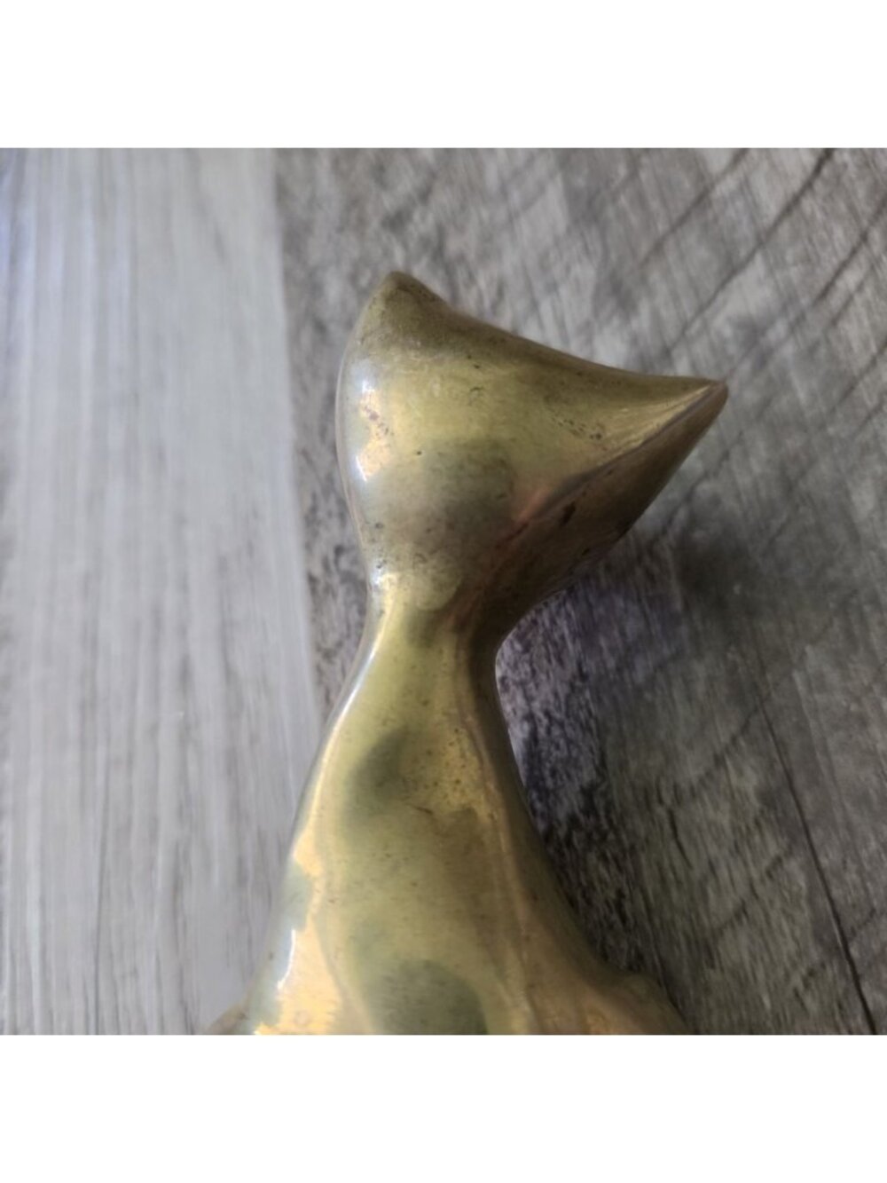 Vintage Brass Cat 3.5" Figurine Mid Century Modern Minimalist Desk Decor MCM - Picture 6 of 12